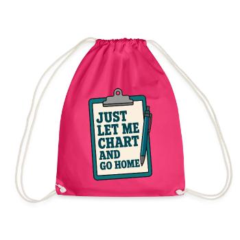 Let Me Chart Typografie Nurse Pflegekraft RN - Turnbeutel - Fuchsia - Vorne