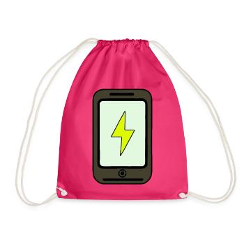 Smartphone am Ladegerät aufladen - Turnbeutel - Fuchsia - Vorne