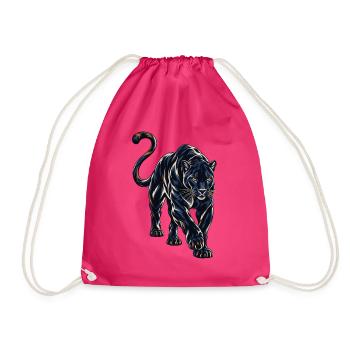 Schwarzer Panther - Turnbeutel - Fuchsia - Vorne