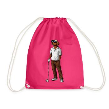 Labrador Retriever Golf - Turnbeutel - Fuchsia - Vorne