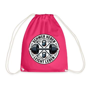 Schwer Heben Leicht Leben Gym - Turnbeutel - Fuchsia - Vorne