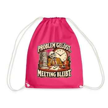 Problem gelöst, Meeting bleibt - Turnbeutel - Fuchsia - Vorne