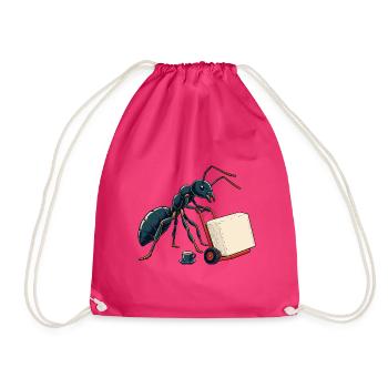 Kraftvolle Ameise mit Kaffee und Zucker - Turnbeutel - Fuchsia - Vorne