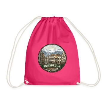 Innsbruck Austria Reiseabzeichen Golddachgeschenk - Turnbeutel - Fuchsia - Vorne