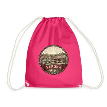 Verona Italien Reiseabzeichen Souvenir der römischen Arena - Turnbeutel - Fuchsia - Vorne