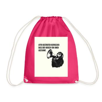 Affen und die menschliche Abstammung - Turnbeutel - Fuchsia - Vorne