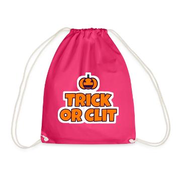 Trick or Clit Halloween Sticker - Turnbeutel - Fuchsia - Vorne
