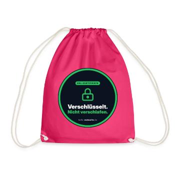 Verschlüsselt. Nicht verschlafen. SSL Nerd - Turnbeutel - Fuchsia - Vorne
