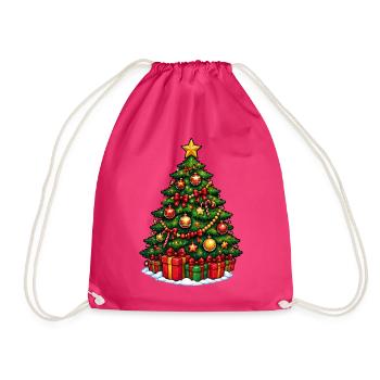 Weihnachtsbaum mit Ornamentenglanz - Turnbeutel - Fuchsia - Vorne