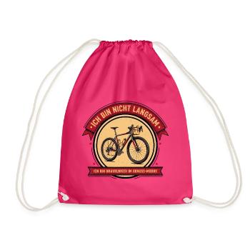Ich bin Gravelbiker im Genuss-Modus - Turnbeutel - Fuchsia - Vorne
