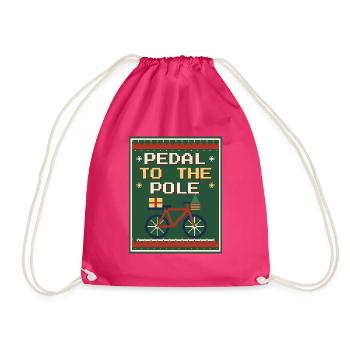 Pedal to the Pole – Rad-Weihnachtspullover - Turnbeutel - Fuchsia - Vorne