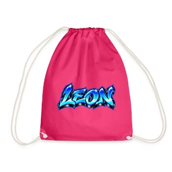 LEON Graffiti Name Street Art Hip Hop 3D - Turnbeutel - Fuchsia - Vorne