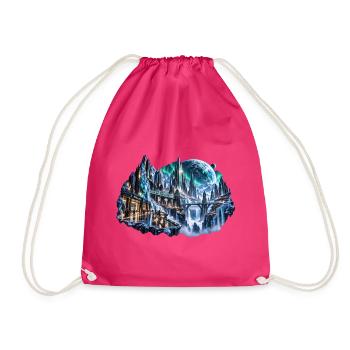 MELVIG – Eisstadt unter Nordlichtern - Turnbeutel - Fuchsia - Vorne