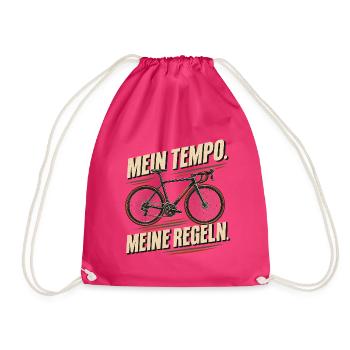 Mein Tempo, Meine Regeln Fahrrad - Turnbeutel - Fuchsia - Vorne
