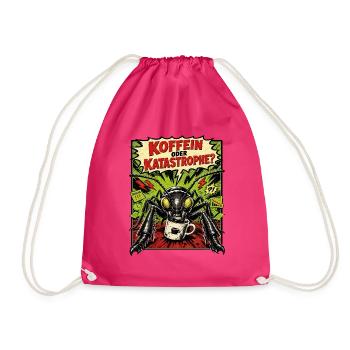 Koffein oder Katastrophe Horror-Ameise Retro Comic - Turnbeutel - Fuchsia - Vorne