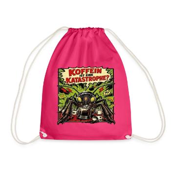 Koffein ist eine Katastrophe – Horror-Ameise Retro - Turnbeutel - Fuchsia - Vorne