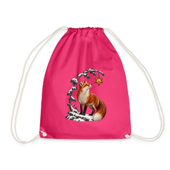 Winterfuchs unter der Sternlaterne - Turnbeutel - Fuchsia - Vorne