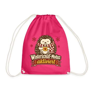 Igel Winterschlaf Modus Gemütlich Winter - Turnbeutel - Fuchsia - Vorne