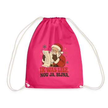 Ich war süß, na ja, fast – lustiges Weihnachtsdesign - Turnbeutel - Fuchsia - Vorne