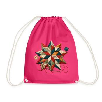 Patchwork Quiltstern - Turnbeutel - Fuchsia - Vorne