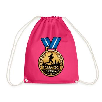 Marathon Medaillon Lauf-Sieg Design - Turnbeutel - Fuchsia - Vorne