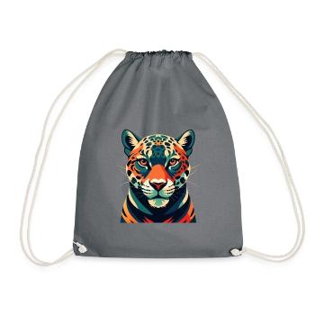 Léopard Personnage De Dessin Animé Animal De Compagnie Coloré - Sac de sport léger - gris - Devant