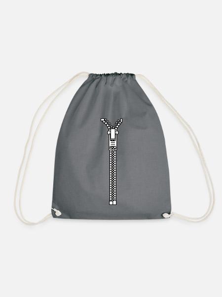 Zipper - Turnbeutel - Grau