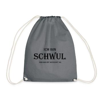 Ich bin schwul - Turnbeutel - Grau - Vorne