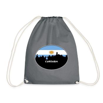 Cordoba Argentinien Flagge Skyline Silhouette Reisen - Turnbeutel - Grau - Vorne