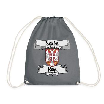 Serb by birth. Rome by the grace of God. - Drawstring Bag - grey - Front