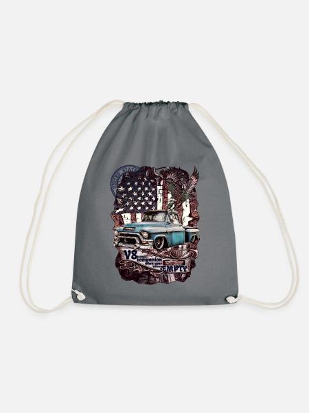V8 Americana Truck Tattoo - Turnbeutel - Grau