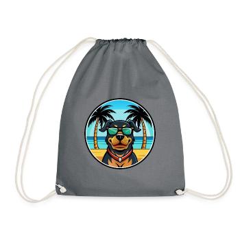 Rottweiler Chien Race Dessin Animé Lunettes De Soleil Plage - Sac de sport léger - gris - Devant