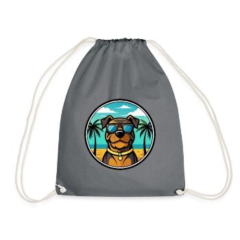 Rottweiler Chien Race Dessin Animé Lunettes De Soleil Plage - Sac de sport léger - gris - Devant
