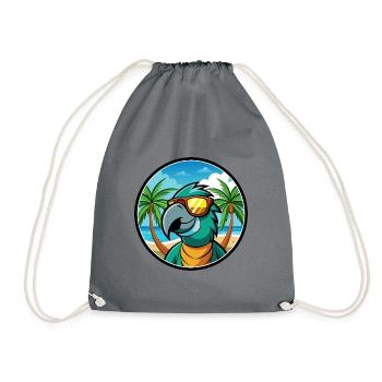 Perroquet Drôle Dessin Animé Plage Été Lunettes De Soleil Cool - Sac de sport léger - gris - Devant