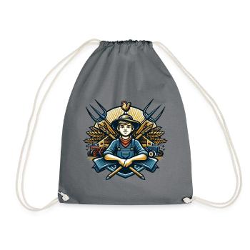 Logo du garçon du village - Sac de sport léger - gris - Devant