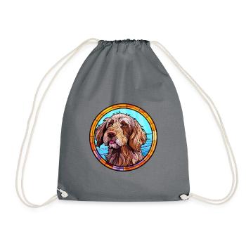 Pudelpointer Hunderasse Buntes Glas Buntes Wate - Turnbeutel - Grau - Vorne