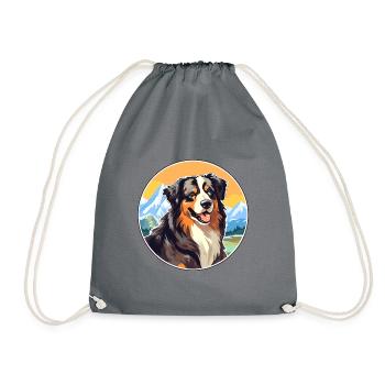 Böhmischer Schäferhund Rasse Cartoon Kawaii Waterco - Turnbeutel - Grau - Vorne