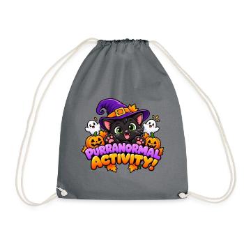 Purranormale Aktivität! - Süße Halloween-Katze - Turnbeutel - Grau - Vorne