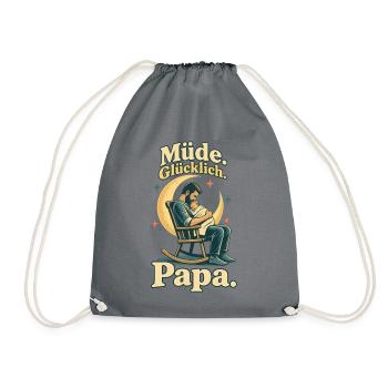 Frischgebackener Papa Schlafmangel Humor - Turnbeutel - Grau - Vorne