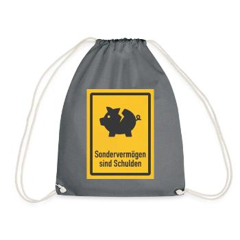 Sondervermögen sind Schulden Satire - Turnbeutel - Grau - Vorne