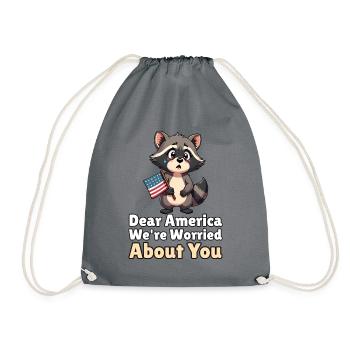 Dear America, We're Worried About You - Turnbeutel - Grau - Vorne