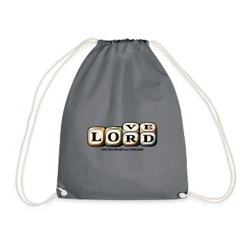 Love the Lord – Christliches Retro Glaubensmotiv - Turnbeutel - Grau - Vorne