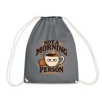 Kein Morgenmensch-Kaffee - Turnbeutel - Grau - Vorne