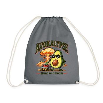 Avocado Apokalypse Guacamole Boom Essen Wortspiel Humor - Turnbeutel - Grau - Vorne