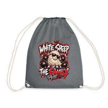 White Sheep of the Family – Funny Black Sheep Desi - Turnbeutel - Grau - Vorne