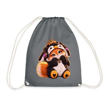 Königlicher KuschelFuchs - Turnbeutel - Grau - Vorne