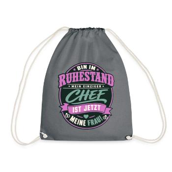 Bin im Ruhestand Rentner Geschenk 2026 2027 - Turnbeutel - Grau - Vorne