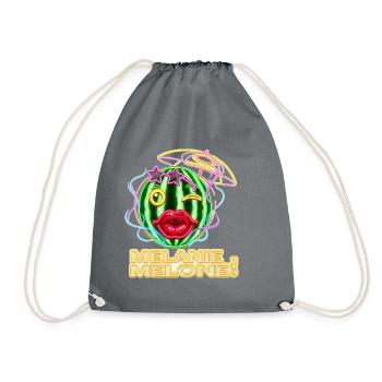 Melanie Melone – Neon Sommer Vibez - Turnbeutel - Grau - Vorne