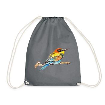 Bienenfresser I. - Vogel - Turnbeutel - Grau - Vorne