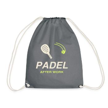 Padel After Work Motiv Grafik - Turnbeutel - Grau - Vorne